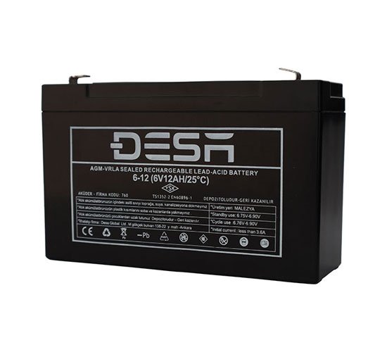 6V 12AH Kuru Akü