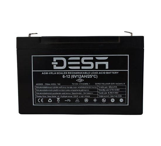 6V 12AH Kuru Akü